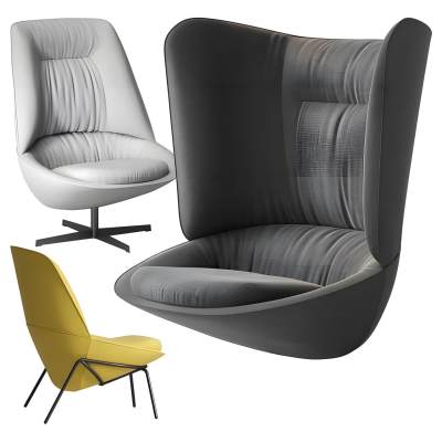 现代布艺单人沙发-12